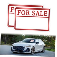 2-Pack Automotive Decals 12×8 Inch For Sale Sign Stickers, Self-Adhesive
