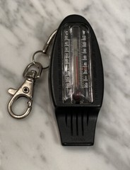 Black Directional Lightweight Pocket Compass Temperature gauge key chain RV