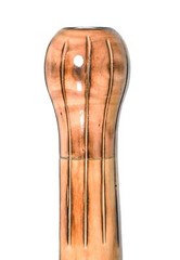 Big Ball Head Twisted Style Wooden Walking Stick for Hiking with Compass (Nat…