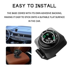 Upgraded Car Compass,2.6×2.2×2.1 Car Compass Dashboard with Adjustable 1pcs