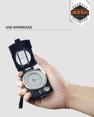 Durable Waterproof Military Compass with Luminous Display for Hiking Adventures