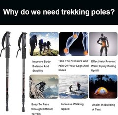 Bastones de trekking para senderismo paquete de 2 plegables, ligeros, antigolpes