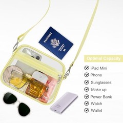 Clear Bag for Stadium Events Clear Sports Fan Handbags Medium Yolk Yellow