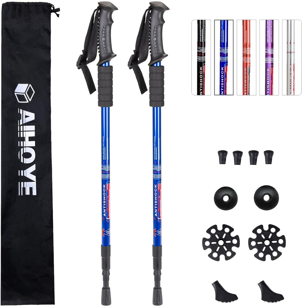 Hiking Trekking Poles, 2 Pack Collapsible, Lightweight, anti Shock, Walking Stic