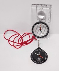 Lot of 2 Compasses Silva Sweden Keychain & Vintage Compass Camping Hiking