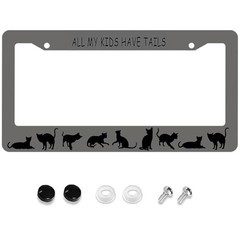 Aluminium License Plate Frame Black Cat