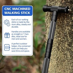 G2 Tactical Hiking Stick Heavy-Duty 6-8 Section Adjustable Walking Staff Men