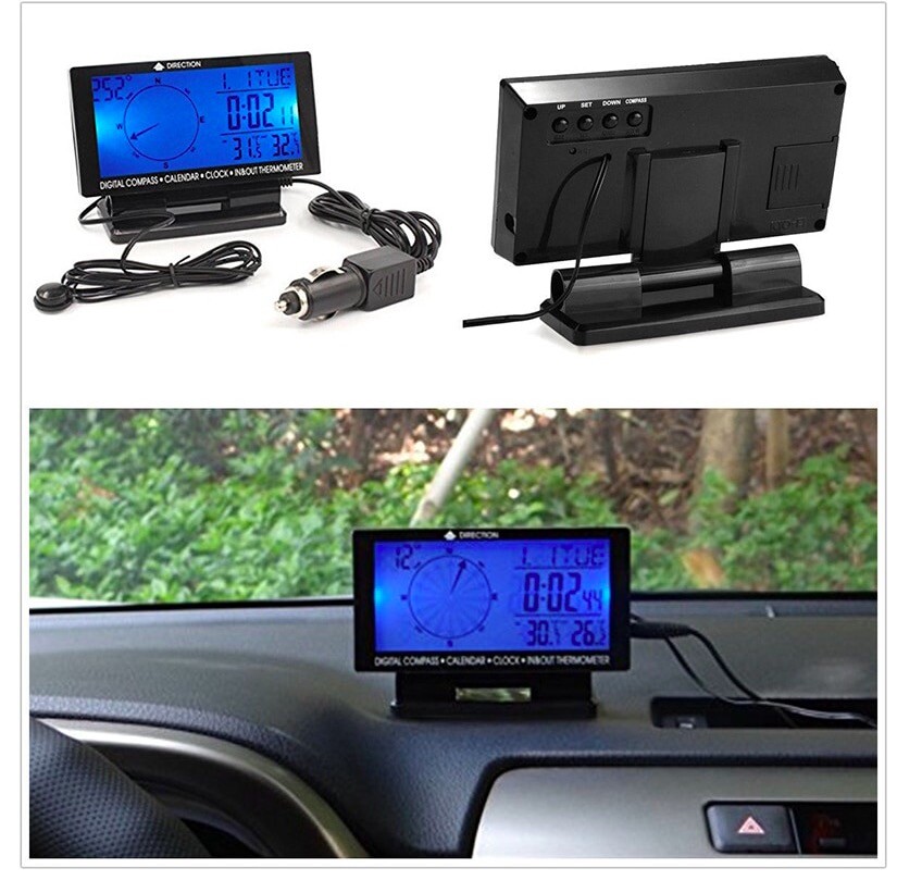 Electronic Car Vehicle Auto Automotive LCD Digital Compass Automobile Dashboard