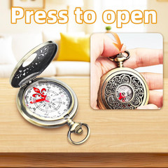 Vintage Steampunk Pocket Compass, Zinc Alloy Camping Survival Compass Hollow Cam