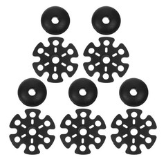 1 Set Lightweight Hiking Pole Tip Protectors Rubber Ends for Snow Mud Black