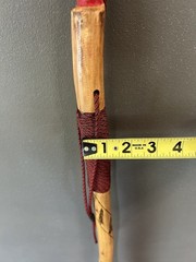 Hiking Stick with carved cardinal carved top- 50”-, paracord grip/wrist strap