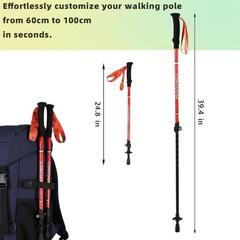 Carbon Fiber Lightweight Trekking Poles for Hiking (1-PCS)