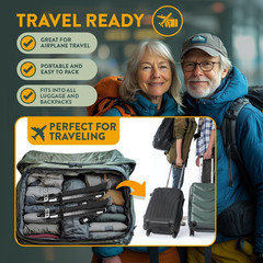 Premium Foldable Hiking Poles by USA Brand – Adjustable, Lightweight Trekking Po