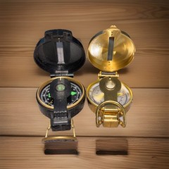 Vintage InspiredTrail Blazer Heritage Lensatic Compass Navigation Tool set of 2