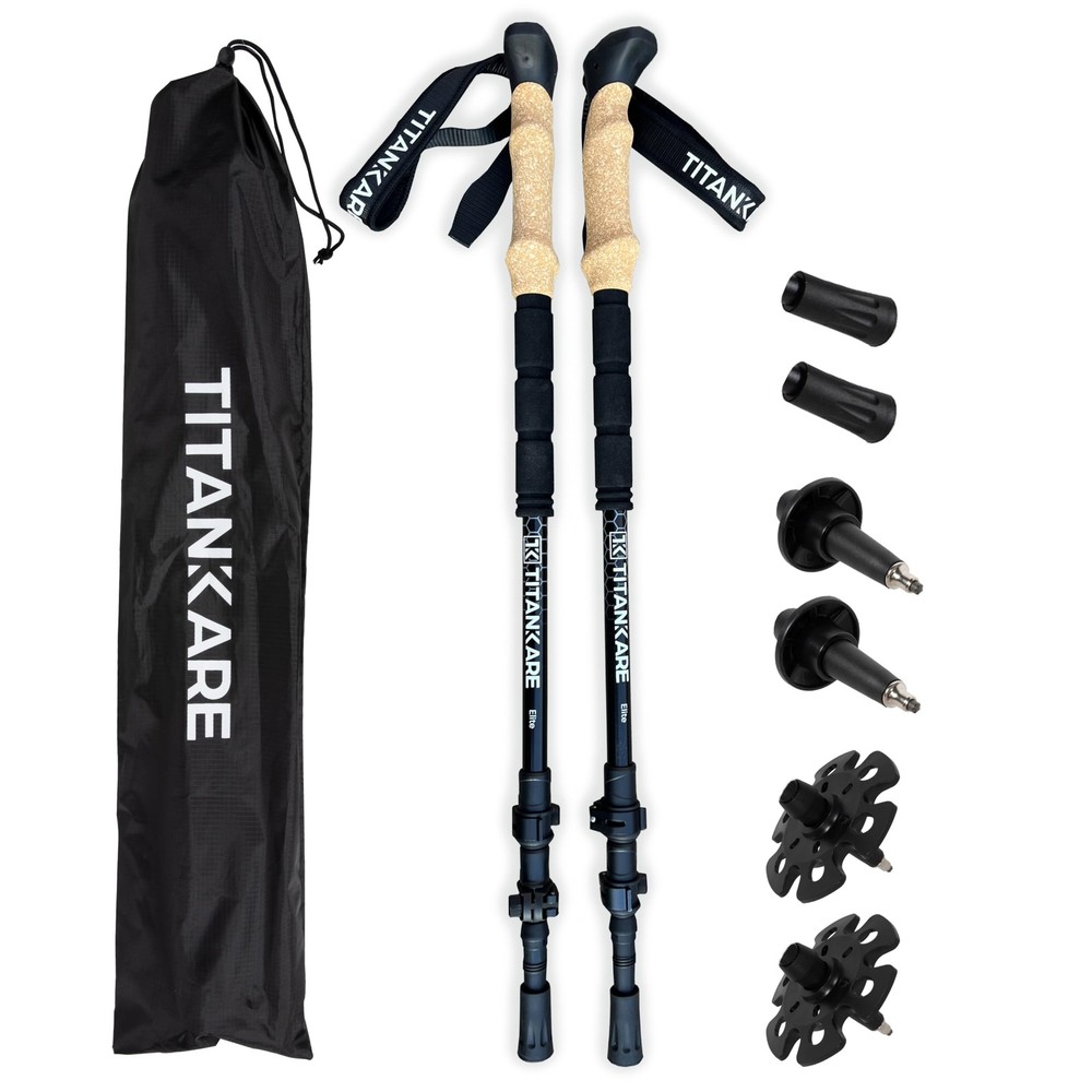 Collapsible Lightweight Trekking Poles Cork Grip 7075 Aluminum 2 PCS Elite