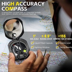 DQL-8 Geological Compass w/ Clinometer Mirror Aluminum Case