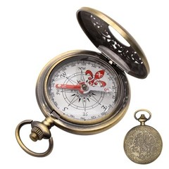 Antique Brass Compass, Retro Pocket Compass, Waterproof Survival Compass for