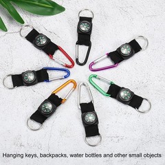 Clip Belt Keychain Compass, 7 in 1 Set, Multicolor
