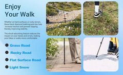 Durable Replacement Trekking Pole Tips, Universal Anti-Slip Walking Stick Tips