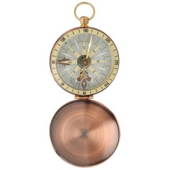 Portable Retro Metal Copper Flip Cover Pocket Watch Compass for Camping Hiking