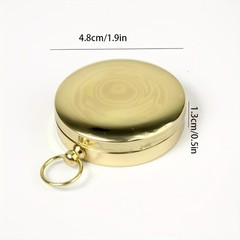 1pc Copper Survival Compass – Glow-in-Dark, Water-Resistant, Camping/Hiking Tool