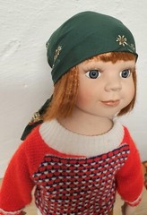 Porcelain Doll 46cm NJSF Red Hair Character Face Costume Outfit