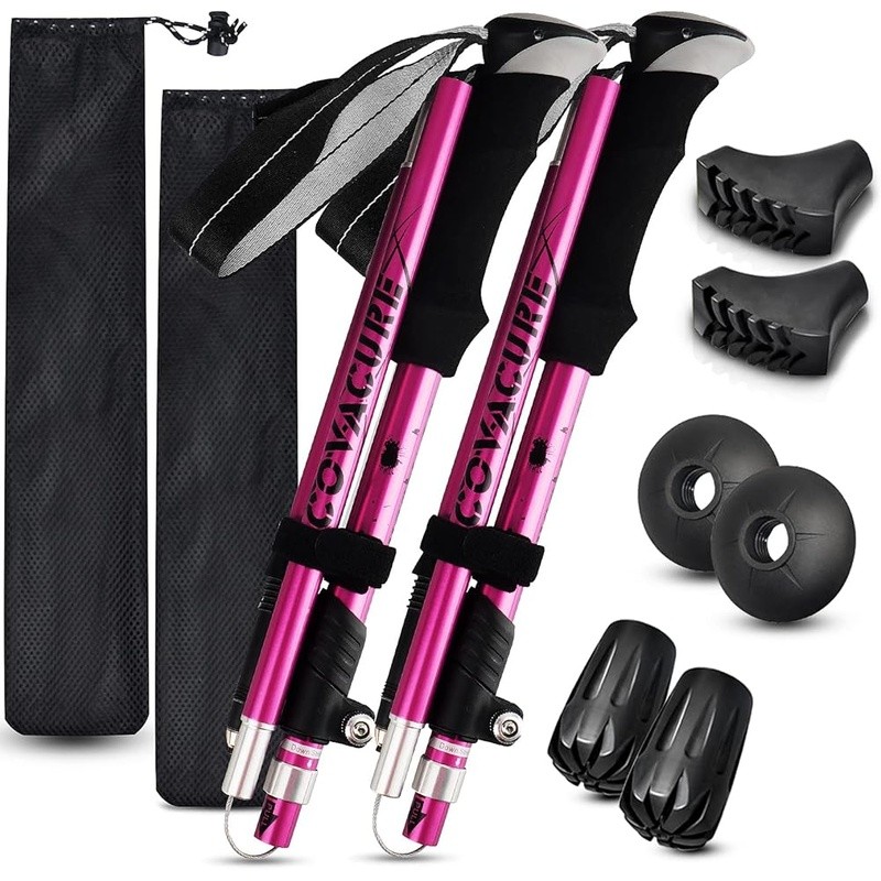 Telescopic Tri-fold Trekking Poles Adjustable Aluminum EVA Grip Hiking Tools New