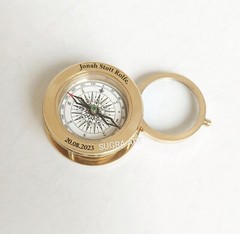 SUGRA ART Personalized Compass with Magnifier, Multifunctional Custom Compass