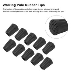10pcs Walking Pole Rubber Tips Non-Slip Design For Hiking Safety
