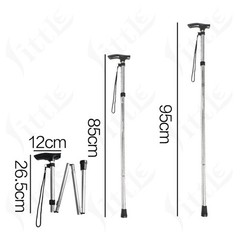 Adjustable Aluminium Foldable Walking Stick Anti-shock Height Adjustable 6Colors
