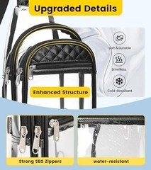 Clear Bag for Stadium Events – Crossbody Bag for Women Clear Medium Black