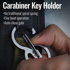 KeyUnity KS01 Carabiner Keychain Clip, 420 Stainless Steel Key Holder Organiz…