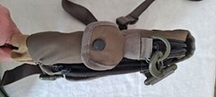 LL Bean Crossbody Bag – Green and Tan with 2 layers of interior pockets.