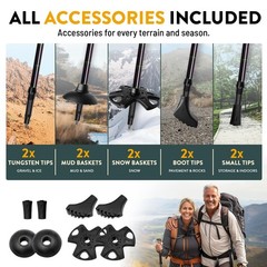 100% Carbon Fiber Trekking Poles by USA Brand – Ultra Strong Lightweight Coll…