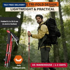 Deepfeel Collapsible Trekking Pole Adjustable Hiking Pole – Aluminum Alloy 7075