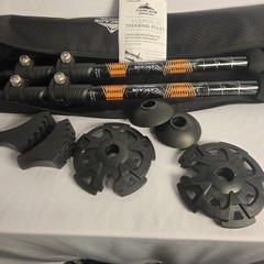 Cascade Mountain Tech Aluminum Trekking Poles Quick Lock EVA Grip Carry Bag Pair