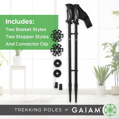 Trekking Poles (Pair, Black), Lightweight 7075 Aluminum Hiking Support Walking S