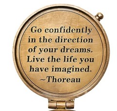Thoreau’s Go Confidently Engraved Compass – Graduation Gift for Him, Cool High