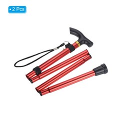 2Pcs Trekking Poles, Collapsible Hiking Pole 33-37 Inch Aluminum Alloy Red