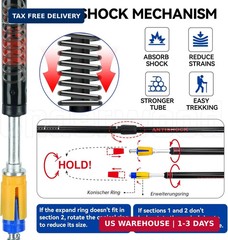 Collapsible Trekking Poles for Hiking 2 Pack – Adjustable Aluminum Hiking Poles,