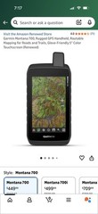 Garmin Montana 700 GPS Handheld 5″ Touchscreen Routable Mapping Hiking Black