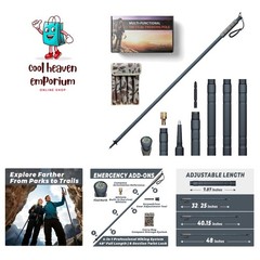 48″ Tactical Hiking Stick – Modular 6-Piece Walking Aid with Compass & Whistle
