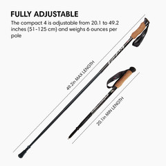 Trekking Poles – 6.0 Oz Ultralight, Backpacking, Thru Hiking Poles, Adjustable,