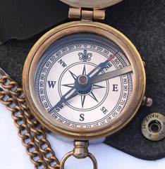 Engraved Compass Gift First Communion Baptism Religious Men Confirmation