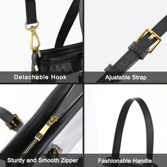 Clear Bag for Stadium Events, Stadium Approved Clear Crossbody Bag, Clear Black