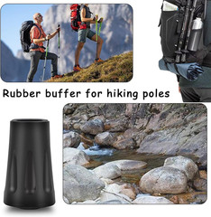 6-Pack Heavy Duty Walking Stick Tips – Reinforced Rubber Ferrules for Trekking P