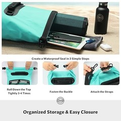 5/10/25/30/40/55L Waterproof Dry Bag- Roll-Top 25L 25l Teal (With Phone Case)
