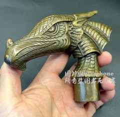 Solid Brass Dragon Head Statue Walking Stick Cane Handle Top Topper Collection