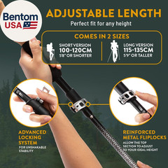 Premium Foldable Hiking Poles by USA Brand – Adjustable, Lightweight Trekking Po