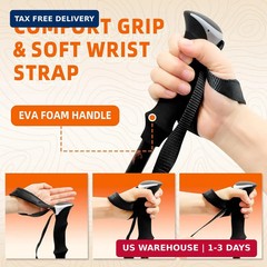 Collapsible Trekking Poles for Hiking – Lightweight Foldable Hiking Poles, 2 Pac